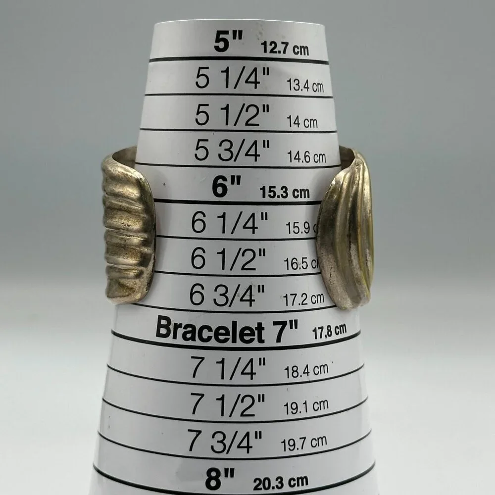 Cuff Bracelet Silver Plated Wide Sculpted Wave Design Bold Statement Jewelry